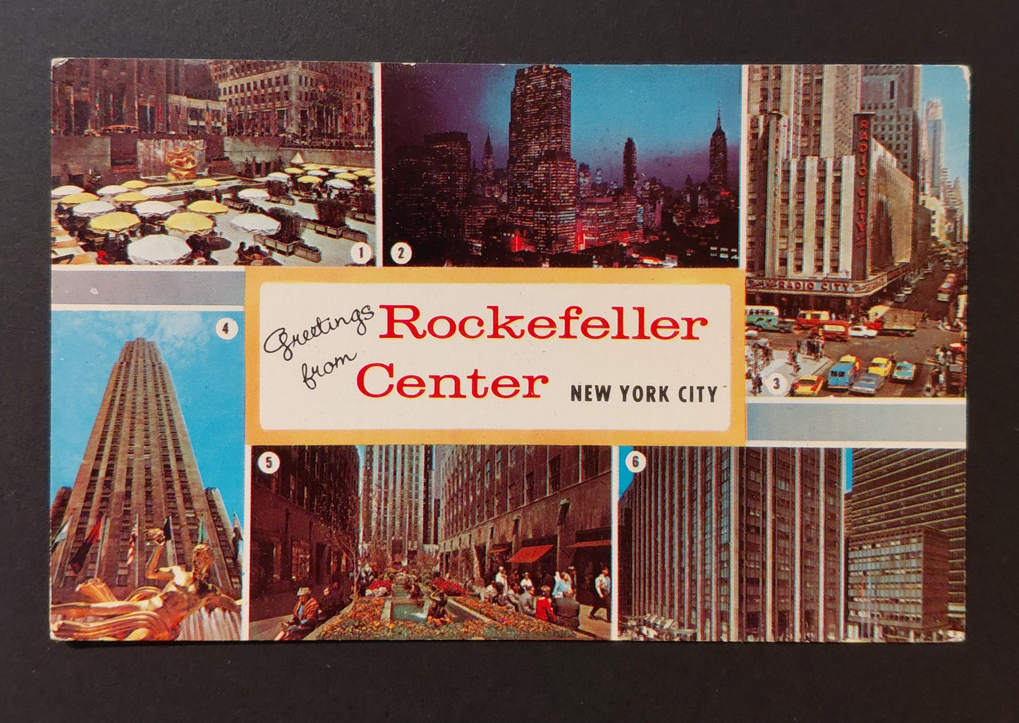 Greetings from Rockefeller Center — New York City — Vintage Multi-View Postcard c.1960s