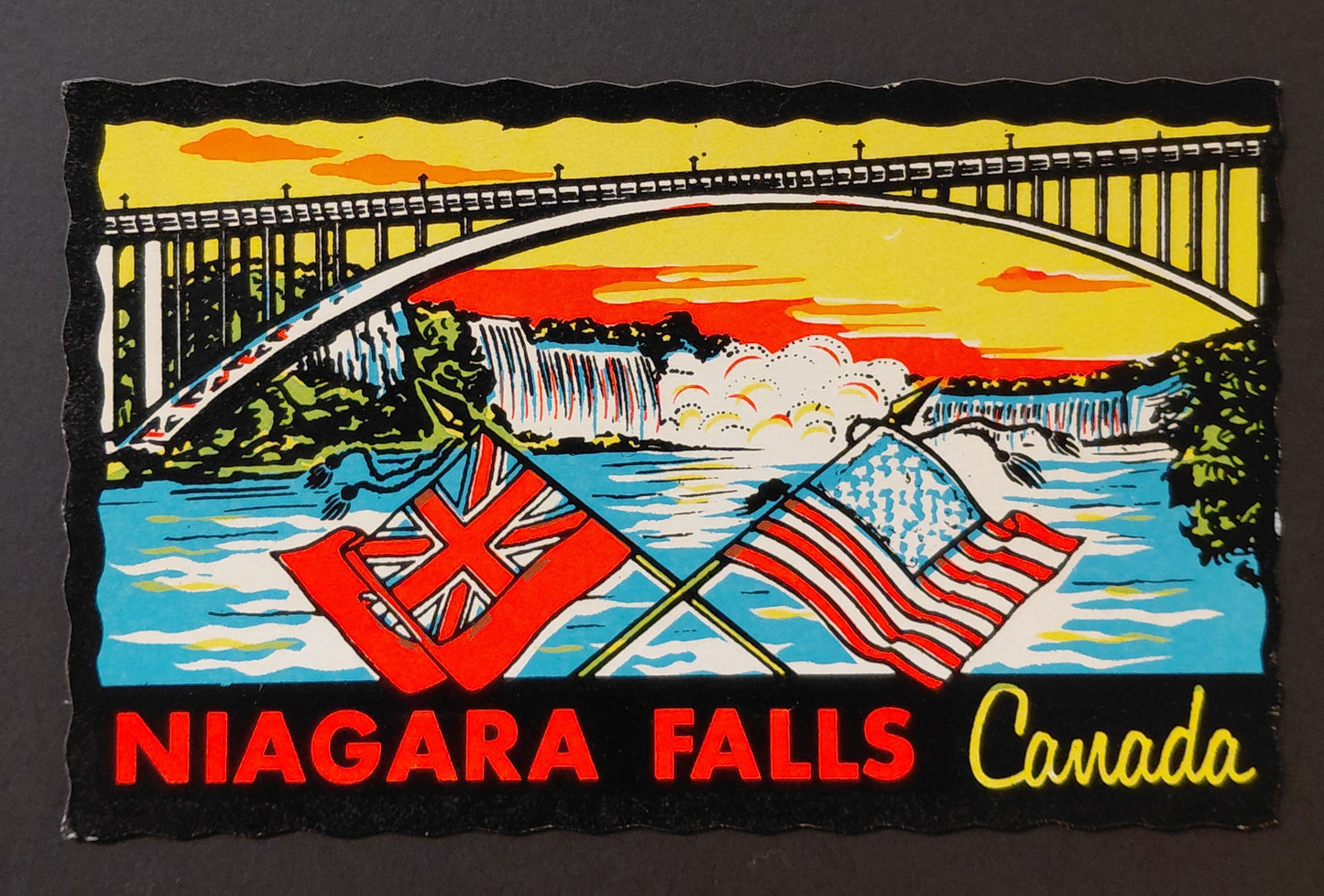 Niagara Falls Canada — Vintage IMPKO Novelty Postcard Decal c.1950s