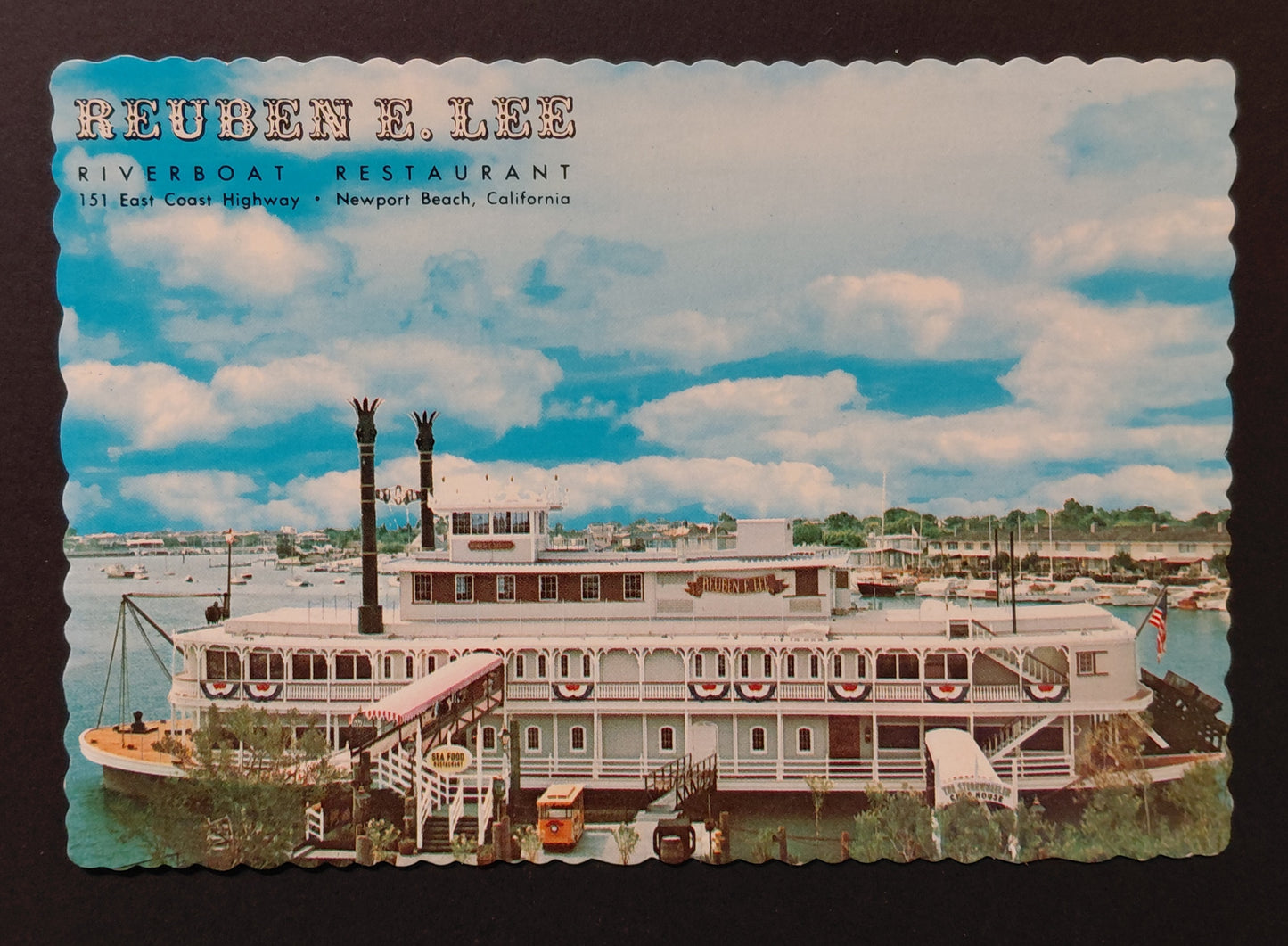 Reuben E. Lee Riverboat Restaurant — Newport Beach, California — Vintage Postcard c.1970s